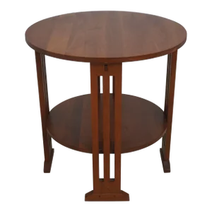 Stickley Round Cherry Arts & Crafts Lamp Table