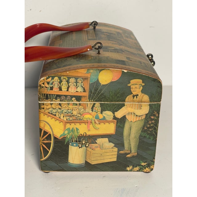 Vintage Billie Rose Palm Beach Box Bag Antique Gallery Handmade For Sale In Miami - Image 6 of 8