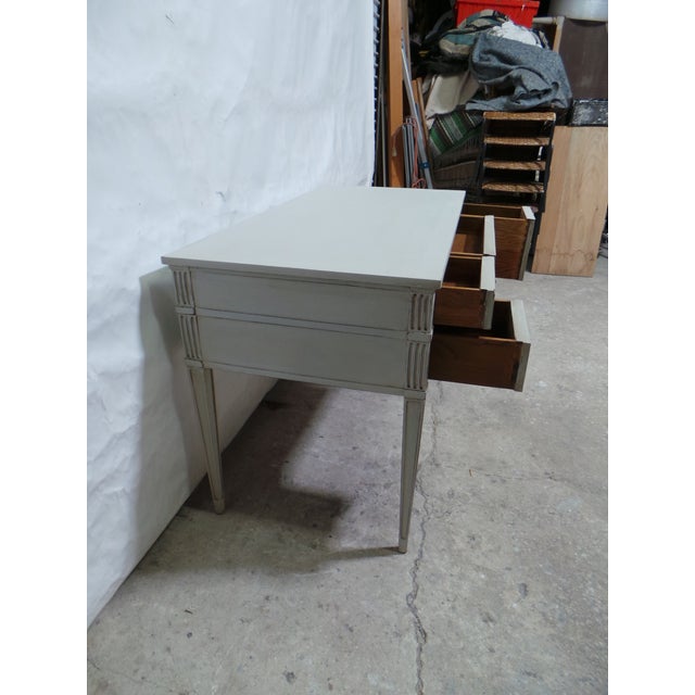 Wood Desk 5 Drawer Swedish Gustavian Style For Sale - Image 7 of 8
