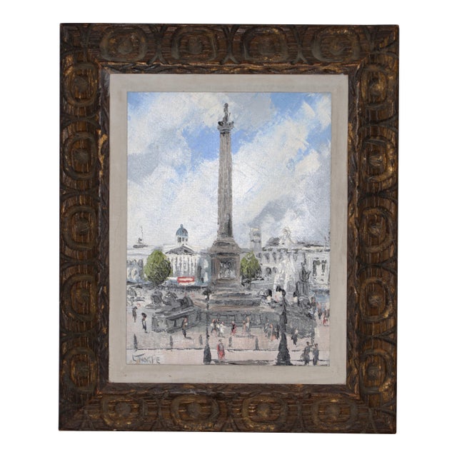 Lesbia Thorpe (Australia, B. 1919) "Nelson's Column" Original Oil Painting C.1960 For Sale