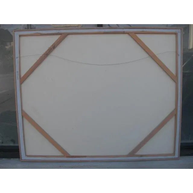 Green 1970s "Spring Garden" Landscape Acrylic Painting by Lee Reynolds, Framed For Sale - Image 8 of 9