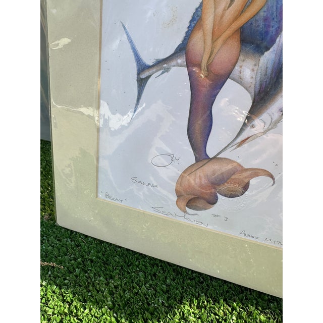 Up for consideration is a beautiful sealed mermaid drawing in a paper frame. This would look lovely in your home and it is...