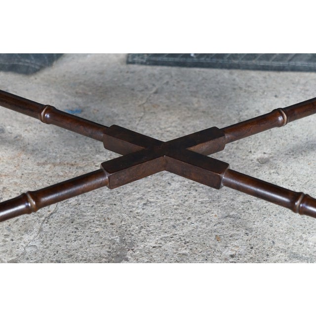 Late 20th Century Mario Buatta for John Widdicomb Chinese Chippendale Faux Bamboo Coffee Table For Sale - Image 13 of 18