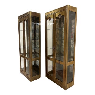 Mastercraft 1970s Mid Century Brass Cabinet Set, A Pair For Sale