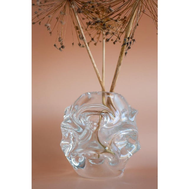 Mid-Century Modern Mid-Century Modern Handmade Clear Crystal Vase by Börne Augustsson for Åseda For Sale - Image 3 of 12