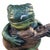 Anthropomorphic Frog Playing Guitar Mushroom Cement Sculpture Yard Art Statue For Sale - Image 4 of 18