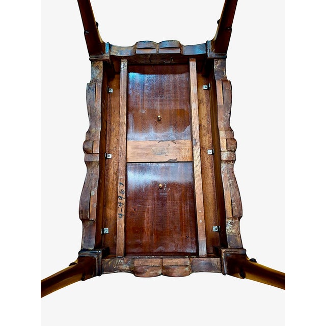 1940s Queen Anne Style Mahogany Tea Table With Double Pullout Trays For Sale - Image 9 of 10