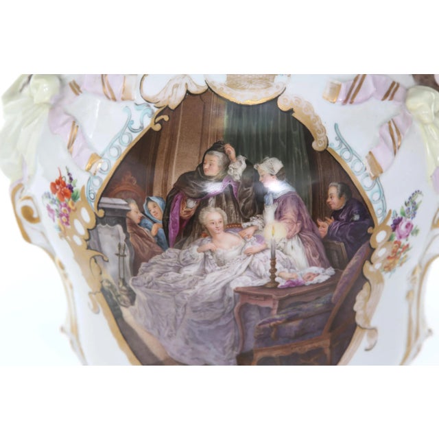 Mid 19th Century 19th Century Dresden Porcelain Decorative Urn For Sale - Image 5 of 11