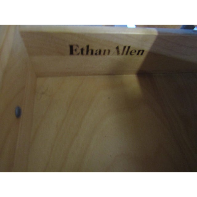 Wood Ethan Allen Solid Maple Console Table For Sale - Image 7 of 8