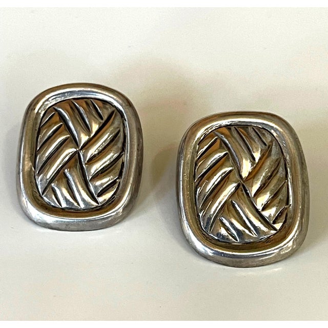 Mexican Modern Sterling Silver Earring William Spratling For Sale - Image 4 of 5