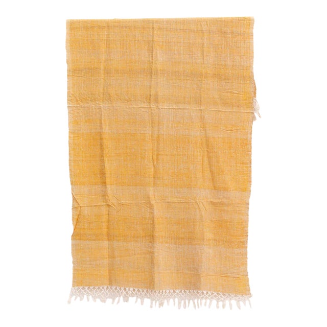 Organic Peace Silk Throw, Saffron & Earth For Sale