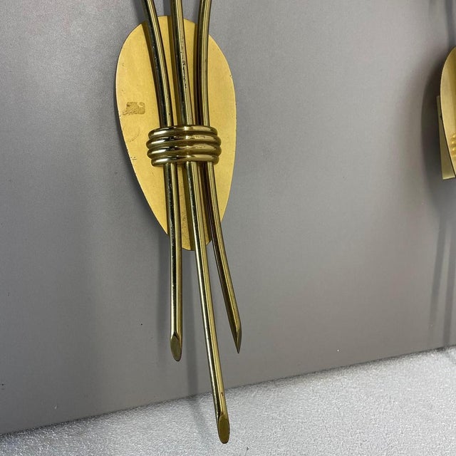 Brass Theatre Wall Light Sconces, Italy, 1950s, Set of 2 For Sale - Image 9 of 18