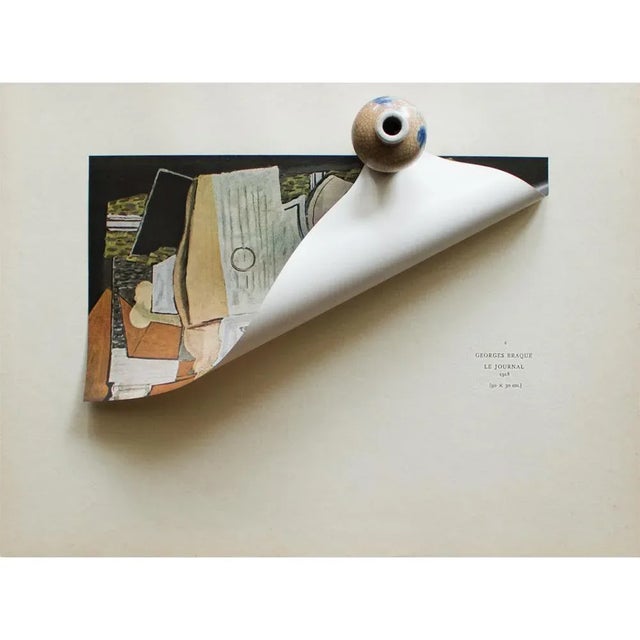 The School of Paris 1940s After Georges Braque "The Newspaper" First Edition Period Swiss Offset Lithograph For Sale - Image 3 of 8