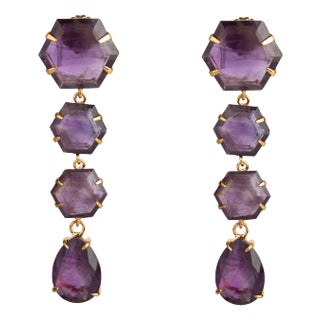 Kerry Earrings, Purple, Pierced For Sale