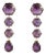 Kerry Earrings, Purple, Pierced For Sale