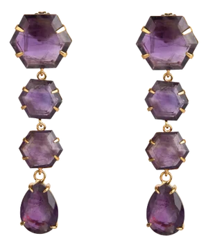 Kerry Earrings, Purple, Pierced