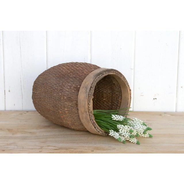 Wood 19th Century Asian Woven Basket For Sale - Image 7 of 9