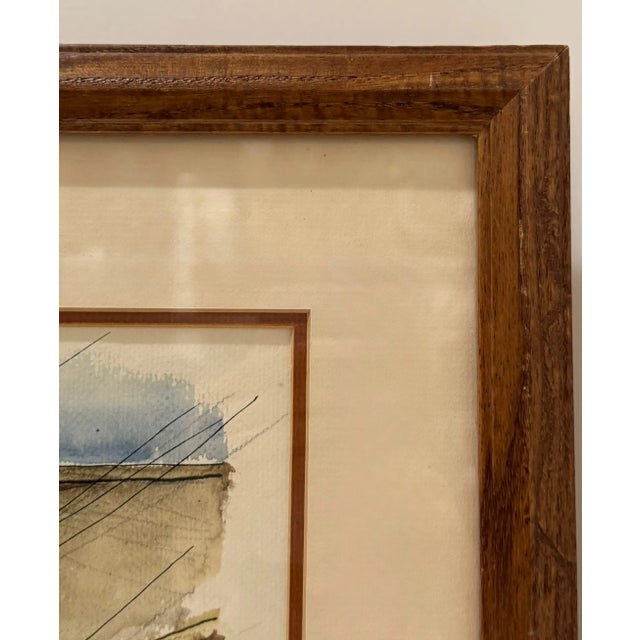 Henry (Heinz) Emil Salloch “Olde Sealfen” 1952 Original Watercolor – American Small-Town Street Scene For Sale - Image 4 of 6