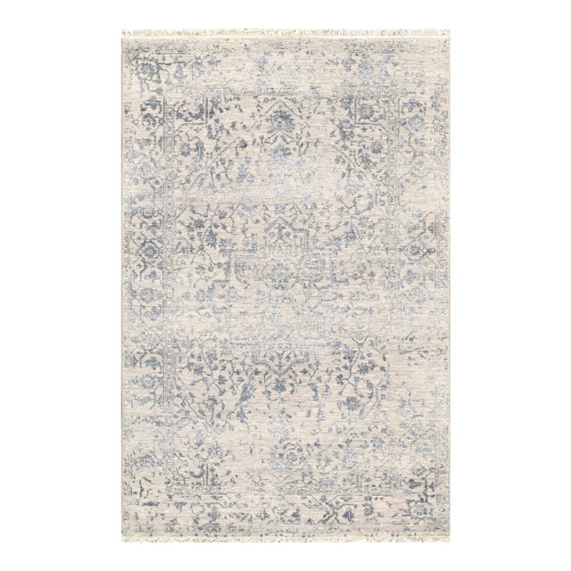 Pasargad Home Transitional Silver Area Rug, 4' 0'' X 6' 2'' For Sale