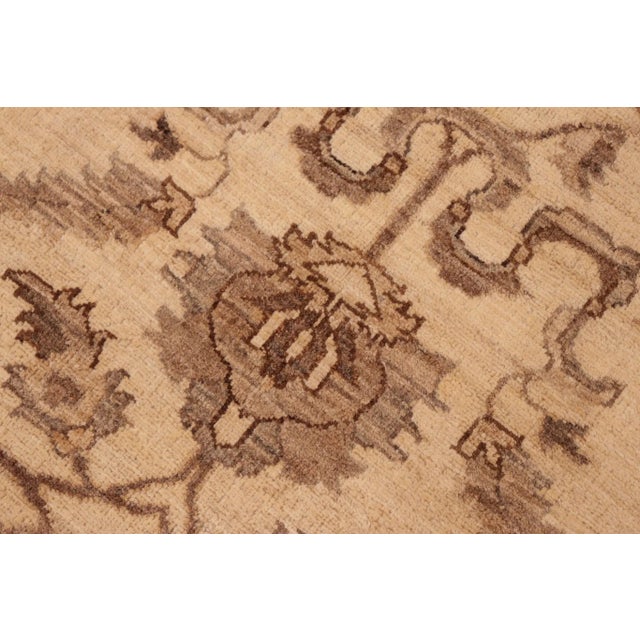 Classic Ziegler Beige Brown Hand-Knotted Wool Rug - 6'1'' X 9'0'' For Sale - Image 4 of 8