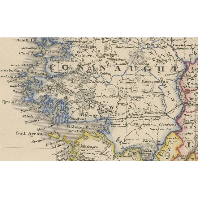 Black Map of Ireland with Provincial and County Divisions, 1851 For Sale - Image 8 of 10