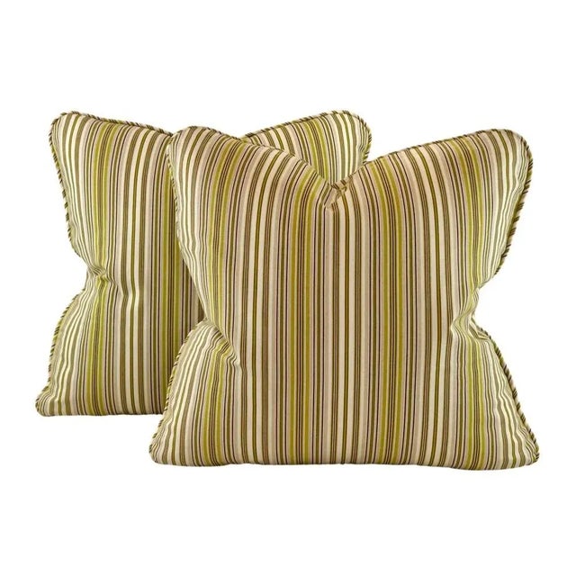 Premier Prints MM Designs Green & Ivory Botanical Floral Leaf Leaves Pillow Covers- 3 Pc Set For Sale - Image 10 of 11