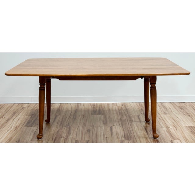 Ethan Allen Vintage Maple Wood Ethan Allen Drop Leaf Harvest Table For Sale - Image 4 of 16