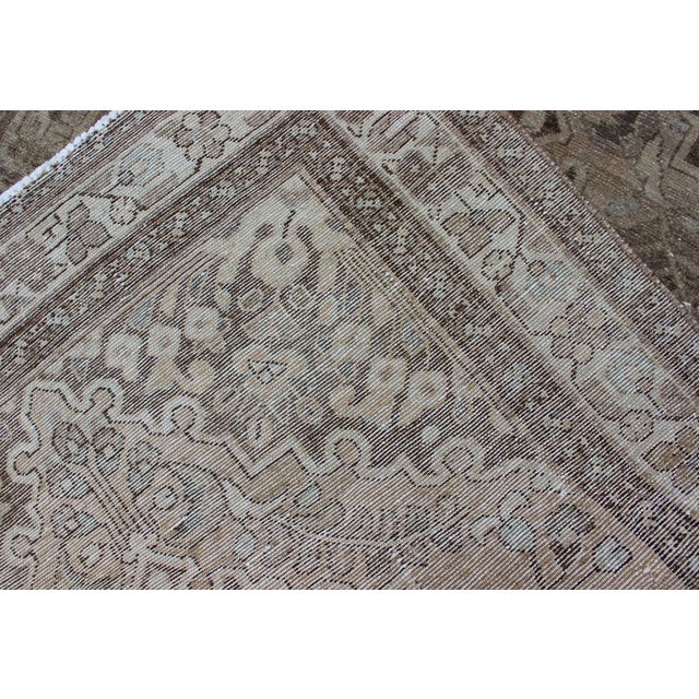 Earth Tone and Neutral Tone Vintage Persian Lilihan Rug With Medallion For Sale - Image 11 of 13