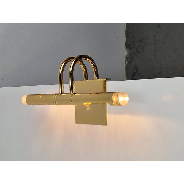 Regency Brass Acrylic Cabinet Lamp by Lumina, 1980s, Set of 3 For Sale - Image 15 of 18