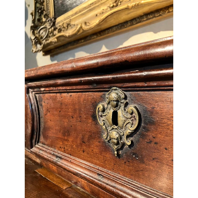 17th Century Italian Walnut Baroque Chest of Drawers with Bronze Handles For Sale - Image 4 of 17
