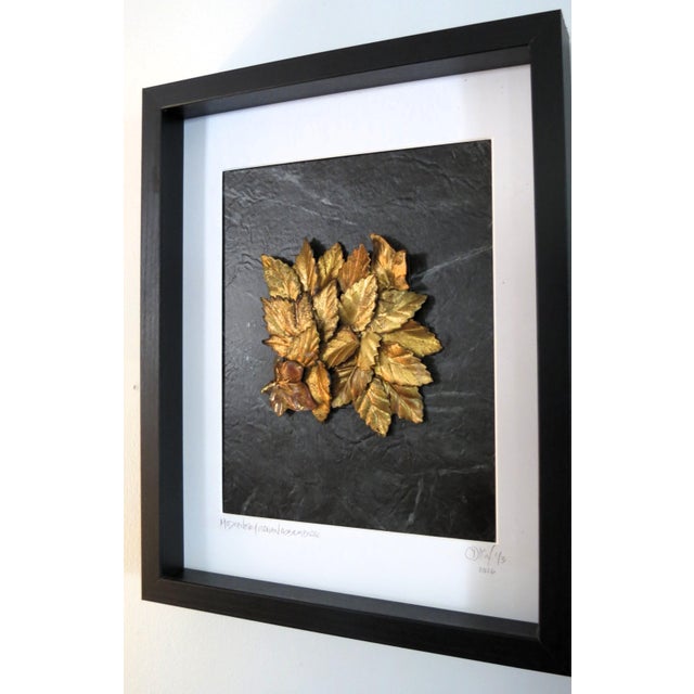 2020s Vintage Italian Tole Gold Leaf Framed Original Artwork, Signed by C. Damien Fox For Sale - Image 5 of 5