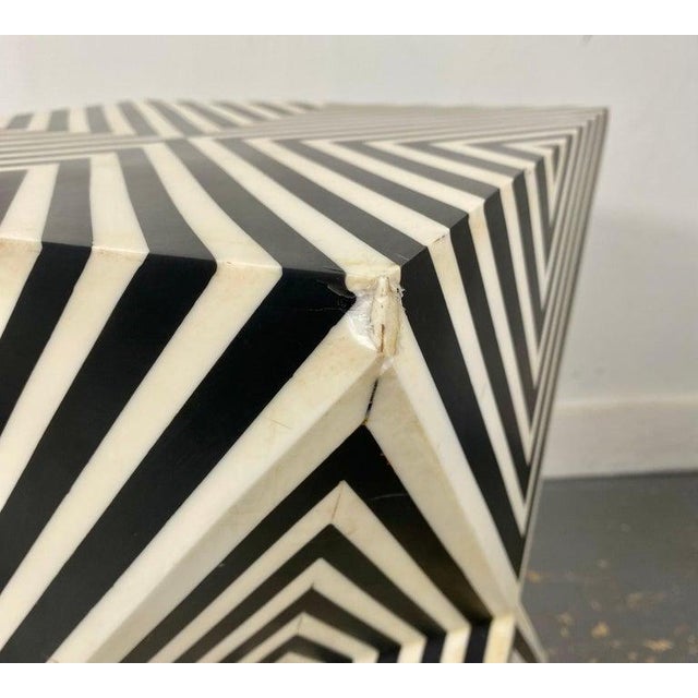 Art Deco Style Black and White Resin Sculptural Side, End Table or ...