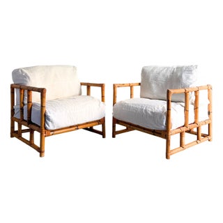 Bamboo Lounge Chairs from Vivai Del Sud, 1960, Set of 2 For Sale