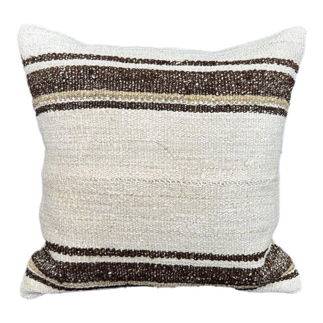 Turkish Hemp Pillow Cushion Natural Beige Brown Cushion Cover 20x20 For Sale