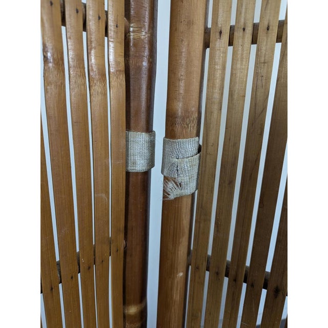 Vintage Screen in Split Bamboo For Sale - Image 5 of 6