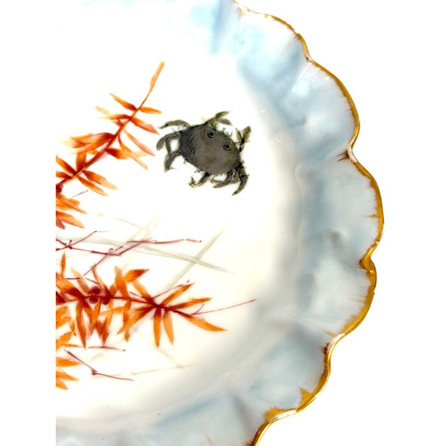 White 1893 Haviland Limoges Aesthetic Movement Crab Plates - Set of 6 For Sale - Image 8 of 18