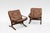 Ingmar Relling Vintage Siesta Chairs and Ottoman in Cognac Leather and Plywood by Ingmar Relling for Westnofa, 1960s, Set of 3 For Sale - Image 4 of 4