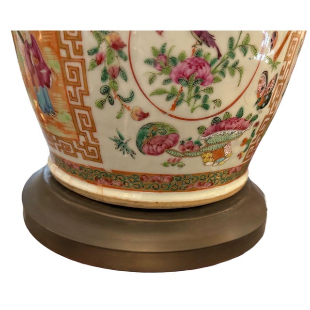 Late 19th Century Chinese Canton Rose Medallion Lamps - a Pair For Sale In Los Angeles - Image 6 of 14