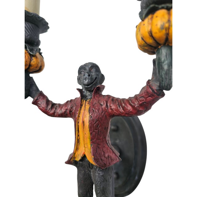 Pair of Vintage Monkey Wall Sconces For Sale In West Palm - Image 6 of 7