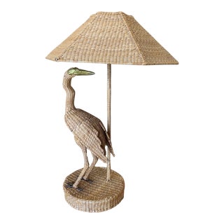 Vintage Mario Lopes Torres Large Egret Lamp For Sale