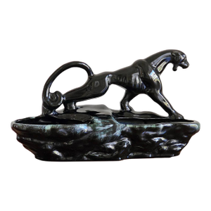 Vintage Black Panther Ceramic Tv Lamp Base Planter – Mid Century Modern Hollywood Regency Decor