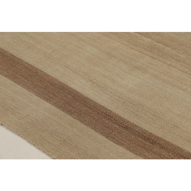 Textile Rug & Kilim's Contemporary Minimalist Rez Kilim With Earth-Toned Geometry For Sale - Image 7 of 10