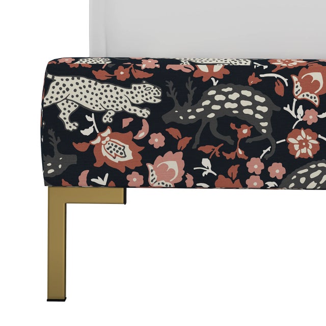 Spritely Home Norah Platform Bed in Coral Navy Leopard, Queen For Sale - Image 4 of 7