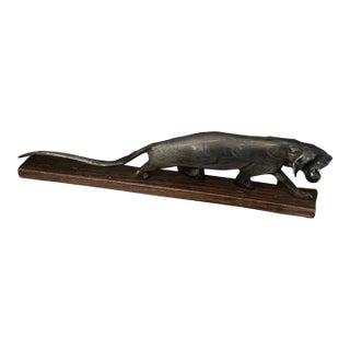 Vintage Carved Buffalo Horn Panther Sculpture For Sale