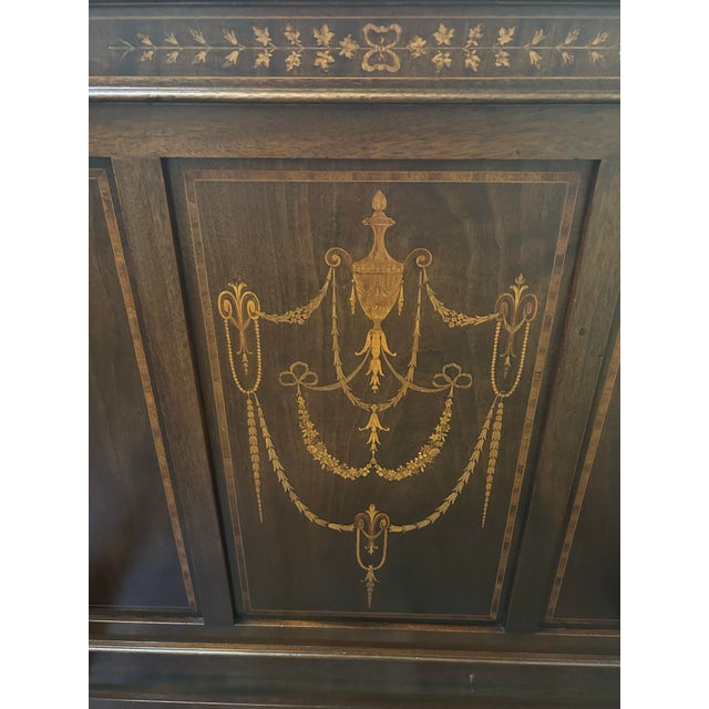 Extra Long, Victorian/Napoleon III Era Twin Bed, Headboard, Footboard and Side Rails, Marquetry Inlay, Walnut, C1870’s For Sale - Image 9 of 12