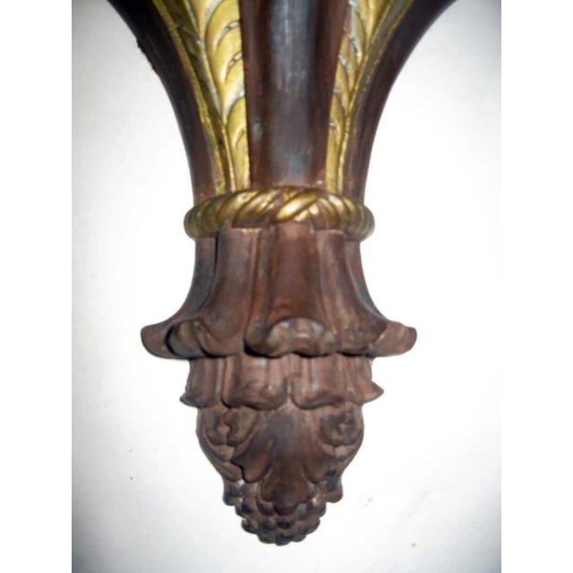 Hollywood Regency Grosfeld House Style Carved Wall Brackets Plume Motif - A Pair For Sale In Savannah - Image 6 of 11