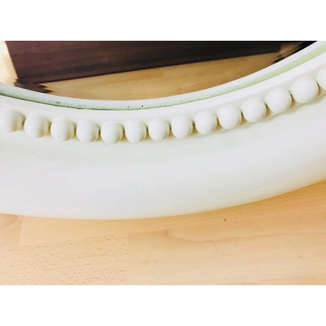 1970s Extra Large Round American Beige Wall Mirror, 1970s For Sale - Image 5 of 10