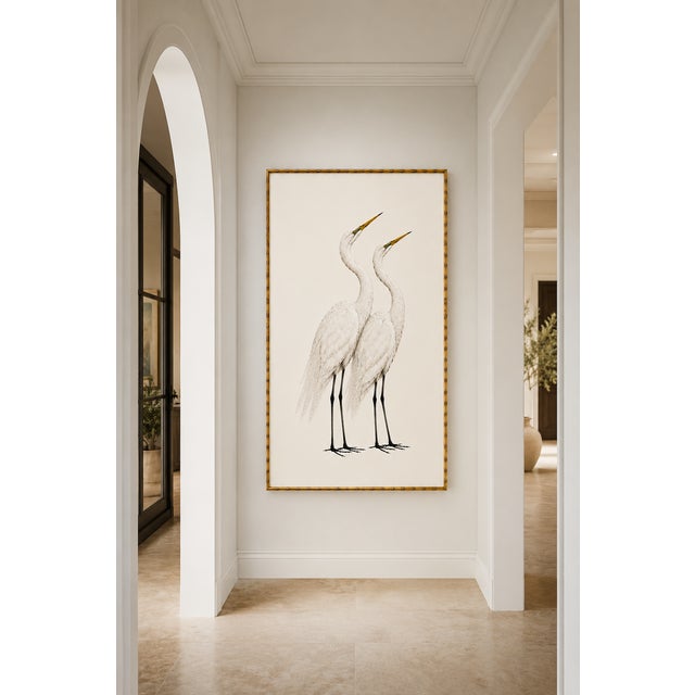 Crane Study 2, Neutral Coastal Bird Art Print, 20" X 30" For Sale - Image 4 of 8