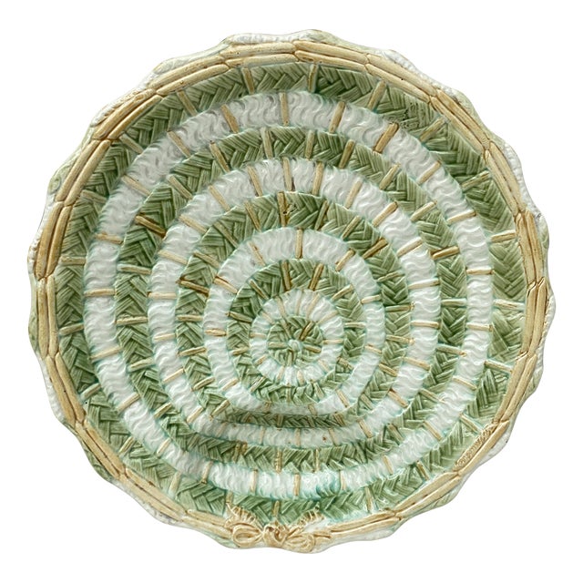 French Majolica Asparagus Plate, Circa 1890 For Sale