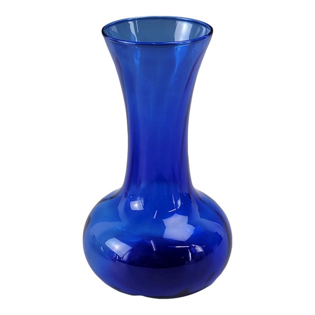 "Illusion" Cobalt Blue Indiana Glass Vase Chairish